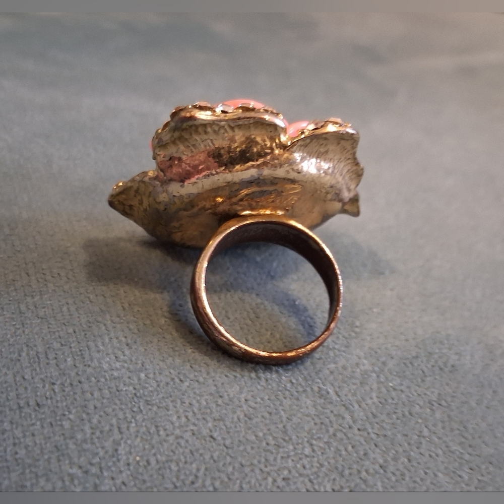 Resin & Rhinestone Cocktail Ring, Size 8 - Picture 4 of 6